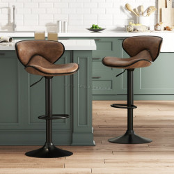 Set scaune de bar Costway JV11507DK-2 (Brown/Black) Thumb