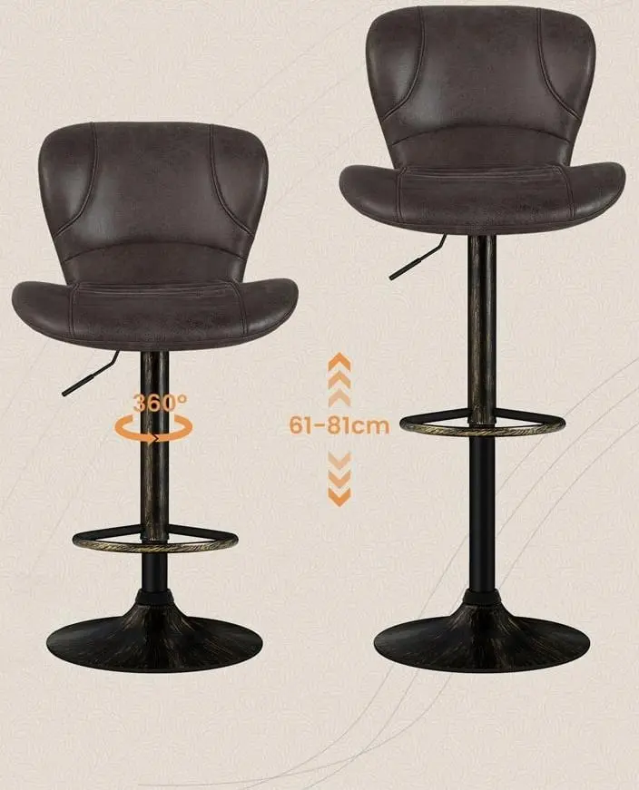 Набор барных стульев Costway JV11510CF-2 (Brown)