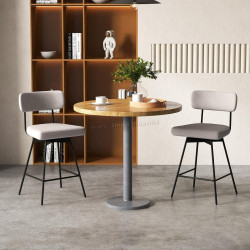 Set scaune de bar Costway JV11622BE-2 (Beige)
