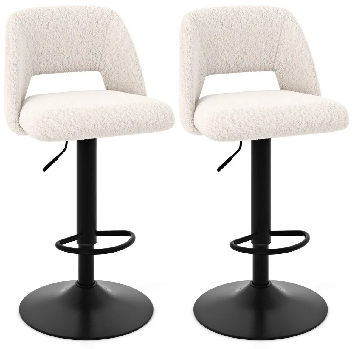 Set scaune de bar Costway JV11952WH-2 (White)