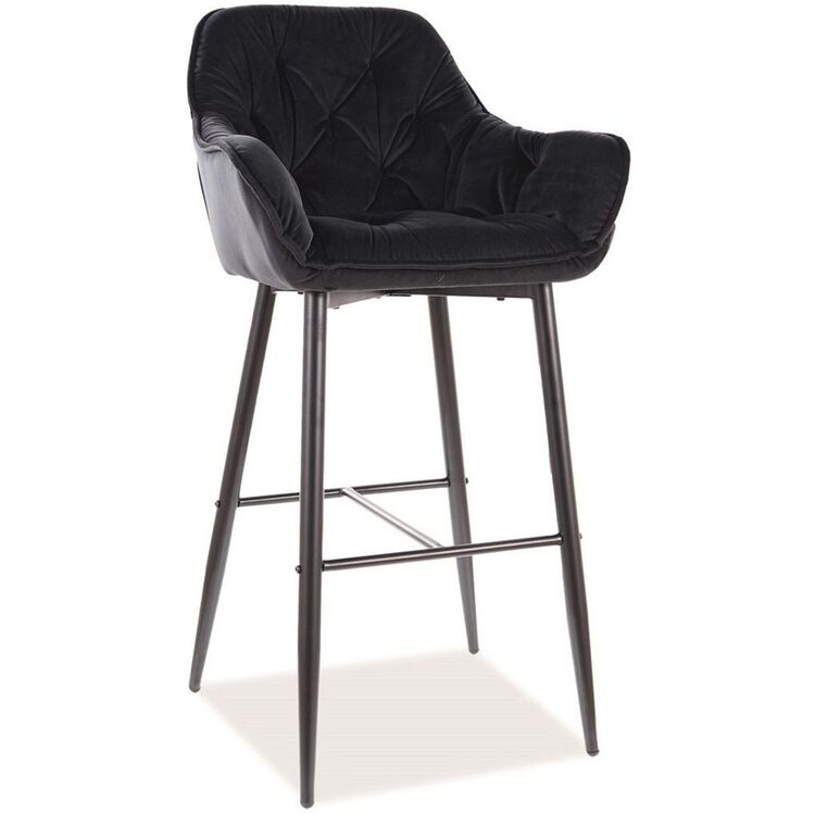 Scaun de bar Signal Cherry H-1 Velvet (Black)