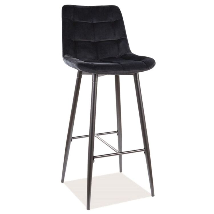Scaun de bar Signal Chic H-1 Velvet (Black)