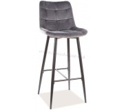 Scaun de bar Signal Chic H-1 Velvet (Black/Gray)