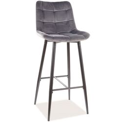 Барный стул Signal Chic H-1 Velvet (Black/Gray) Thumb