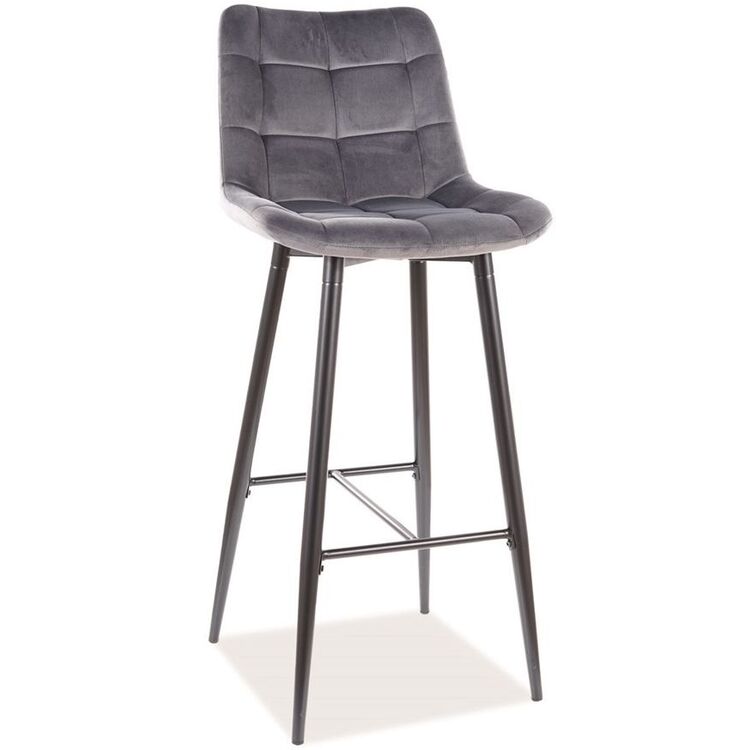 Барный стул Signal Chic H-1 Velvet (Black/Gray)