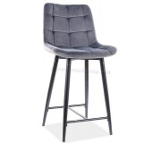 Scaun de bar Signal Chic H-2 Velvet (Black/Gray)