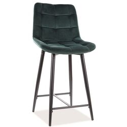 Барный стул Signal Chic H-2 Velvet (Black/Green) Thumb