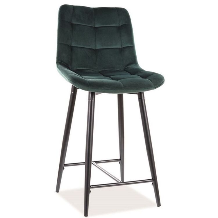 Барный стул Signal Chic H-2 Velvet (Black/Green)