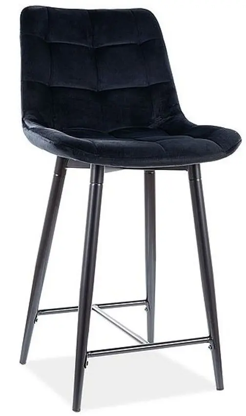 Scaun de bar Signal Chic H-2 Velvet (Black)