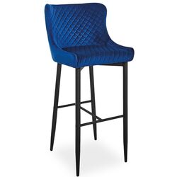 Барный стул Signal Colin B H-1 Velvet (Black/Navy Blue)
