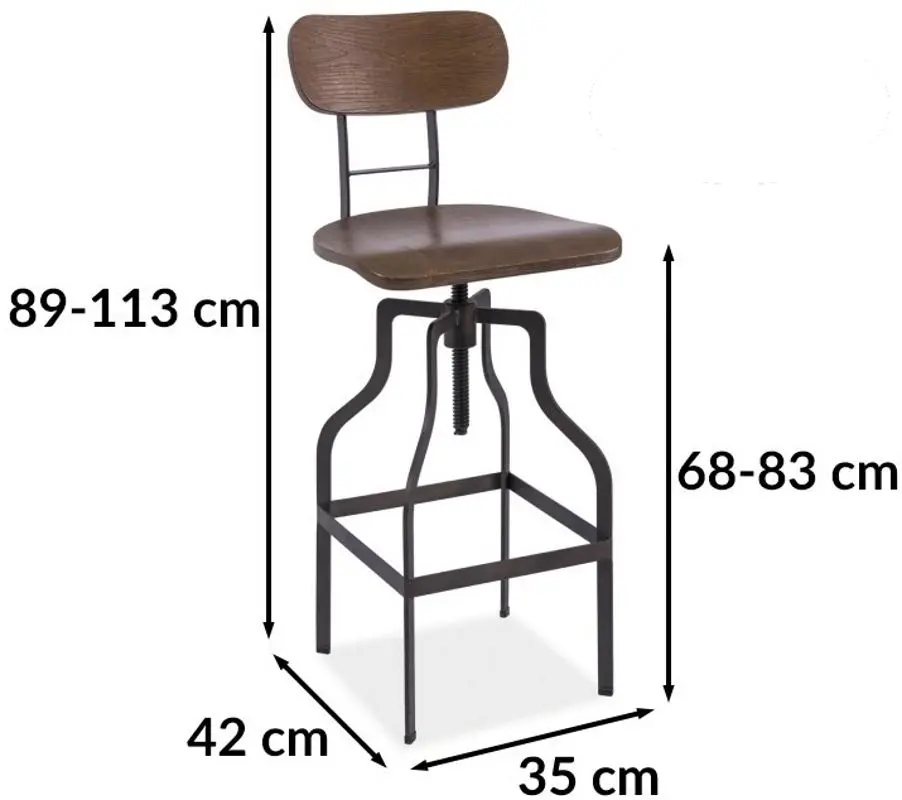 Scaun de bar Signal Drop (Dark Nut/Graphite) - 2