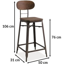 Scaun de bar Signal Lope (Dark Walnut/Graphite) Thumb
