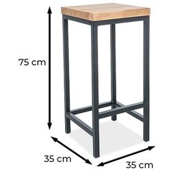 Scaun de bar Signal Metro H-1 (Natural Oak/Black) Thumb