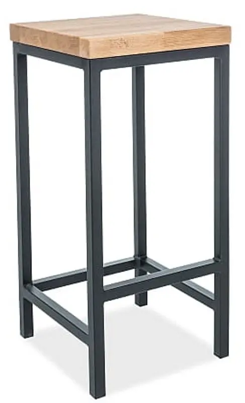 Scaun de bar Signal Metro H-1 (Natural Oak/Black)