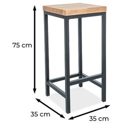 Scaun de bar Signal Metro H-1 (Oak/Black) Thumb
