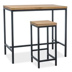 Scaun de bar Signal Metro H-1 (Oak/Black) Thumb
