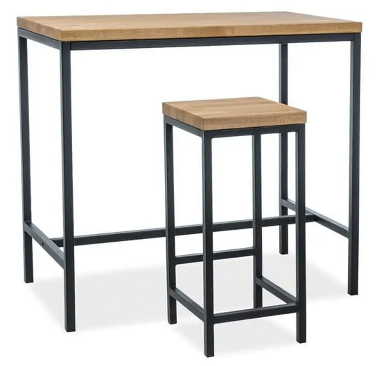 Scaun de bar Signal Metro H-1 (Oak/Black) - 3