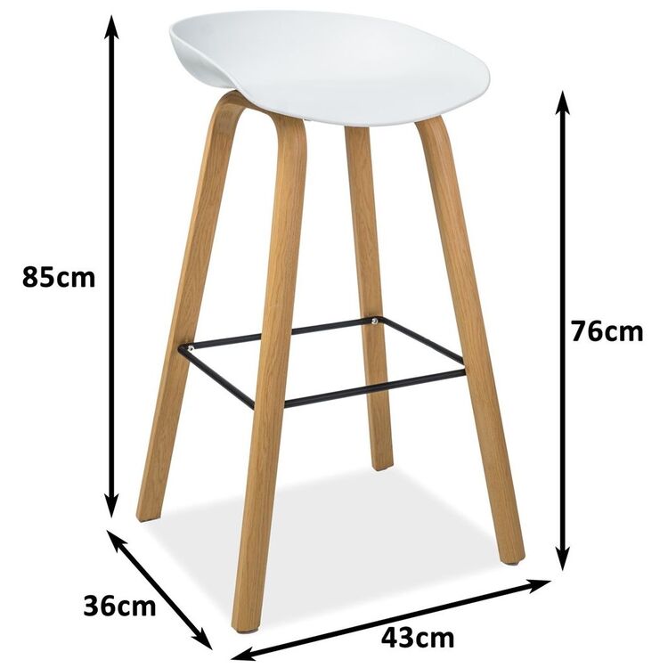 Scaun de bar Signal Sting (Oak/White)