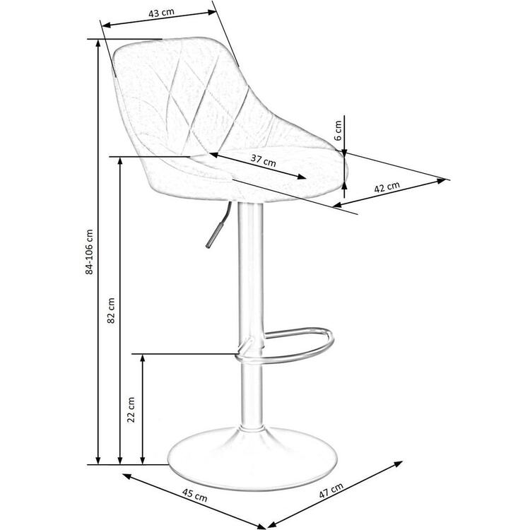 Scaun de bar Halmar H101 (Gray)