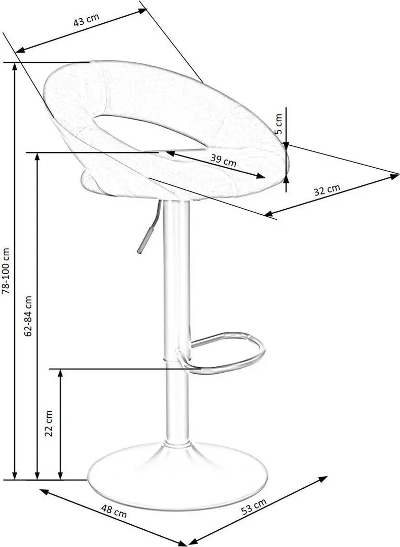 Scaun de bar Halmar H102 (Black)