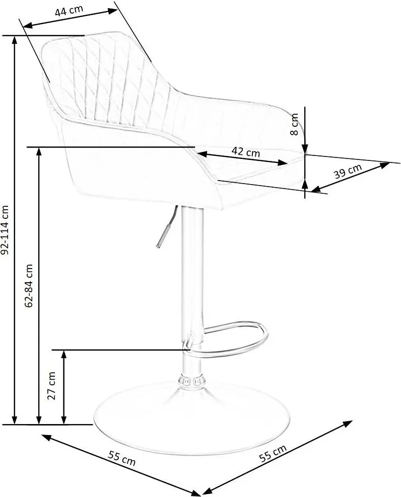 Scaun de bar Halmar H103 (Dark Green)