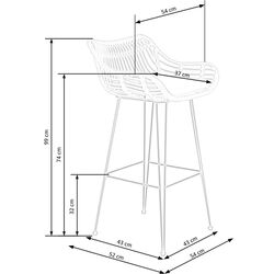 Scaun de bar Halmar H105 (Natural/Black) Thumb