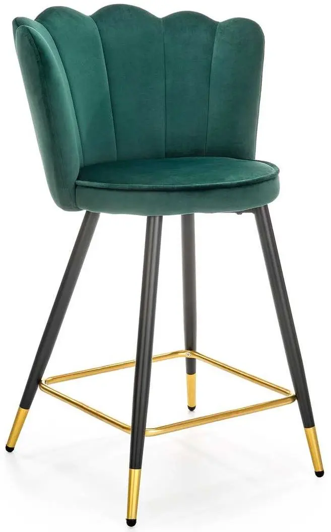 Scaun de bar Halmar H106 (Dark Green/Black/Gold)