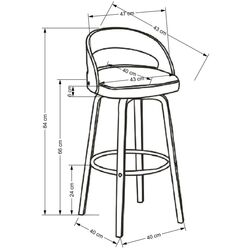 Барный стул Halmar H110 (Cream/Walnut) Thumb