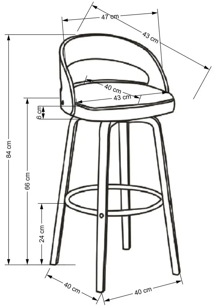 Барный стул Halmar H110 (Cream/Walnut)