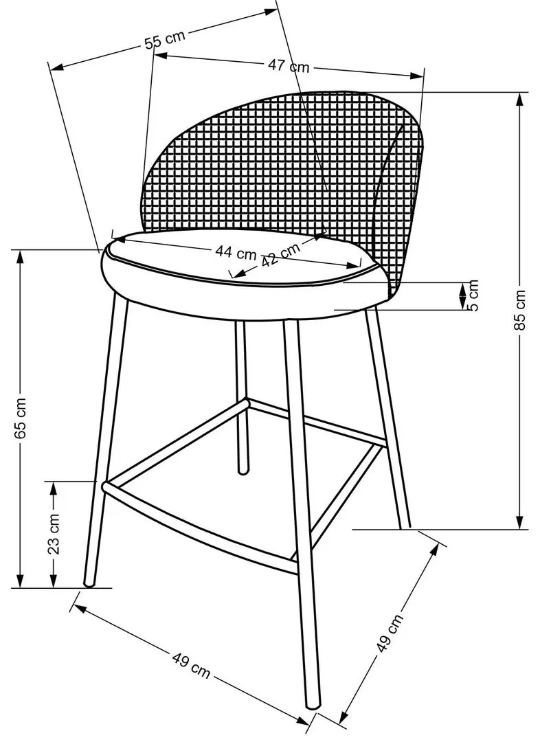 Барный стул Halmar H113 (Black/White/Gold)
