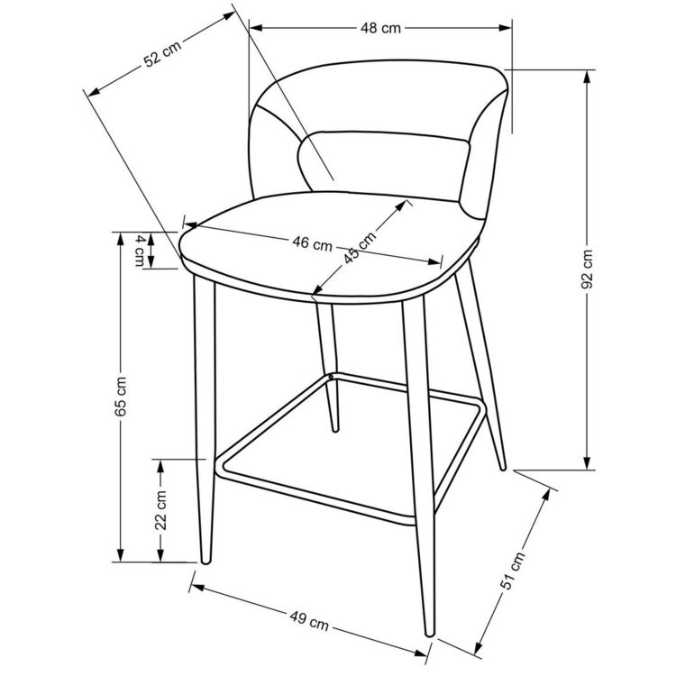 Барный стул Halmar H114 (Gray/Walnut)
