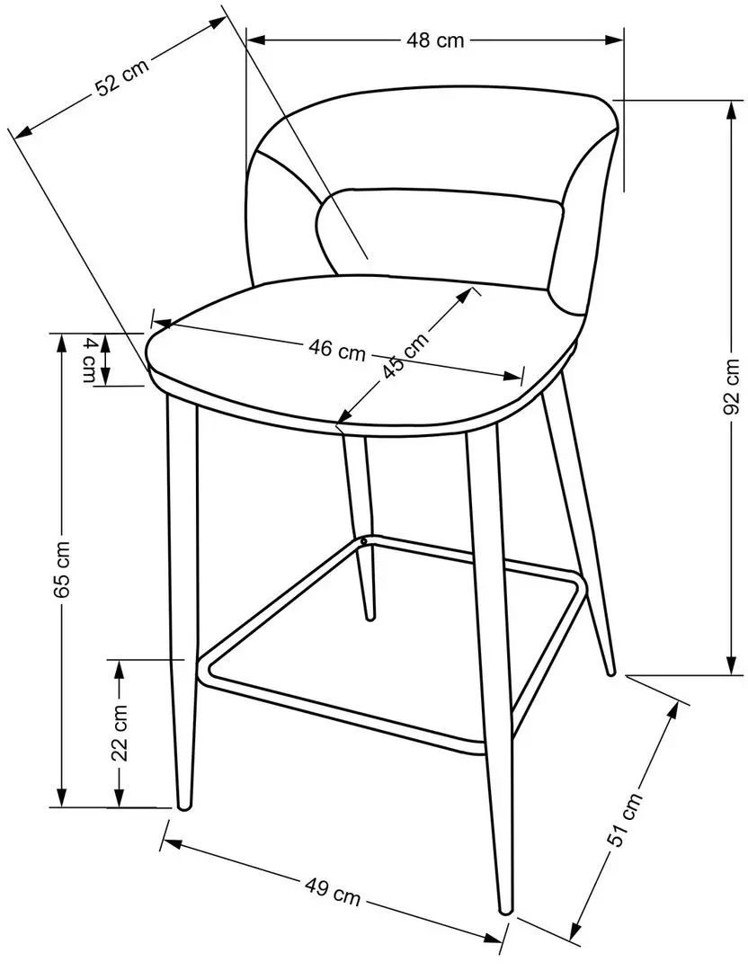 Барный стул Halmar H114 (Gray/Walnut)
