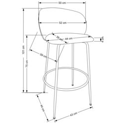 Scaun de bar Halmar H116 (Cream/Gold) Thumb