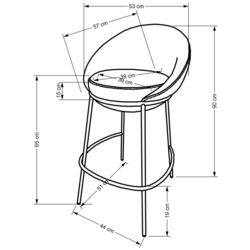 Scaun de bar Halmar H118 (Multicolor/Black) Thumb