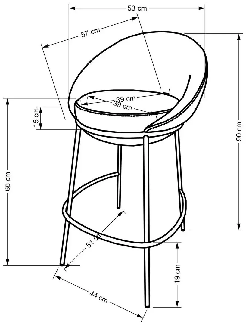 Scaun de bar Halmar H118 (Multicolor/Black)