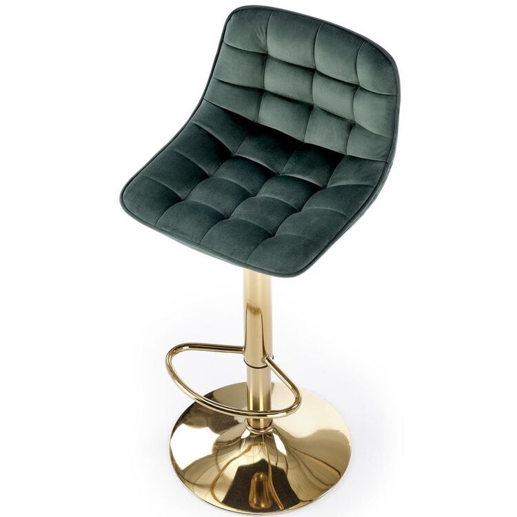 Scaun de bar Halmar H120 (Dark Green/Gold)