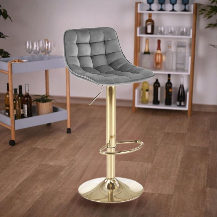 Scaun de bar Halmar H120 (Dark Grey/Gold)