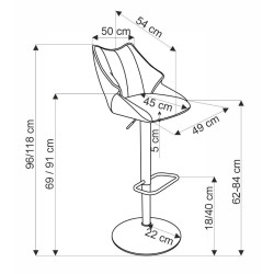 Scaun de bar Halmar H122 (Beige/Black) Thumb