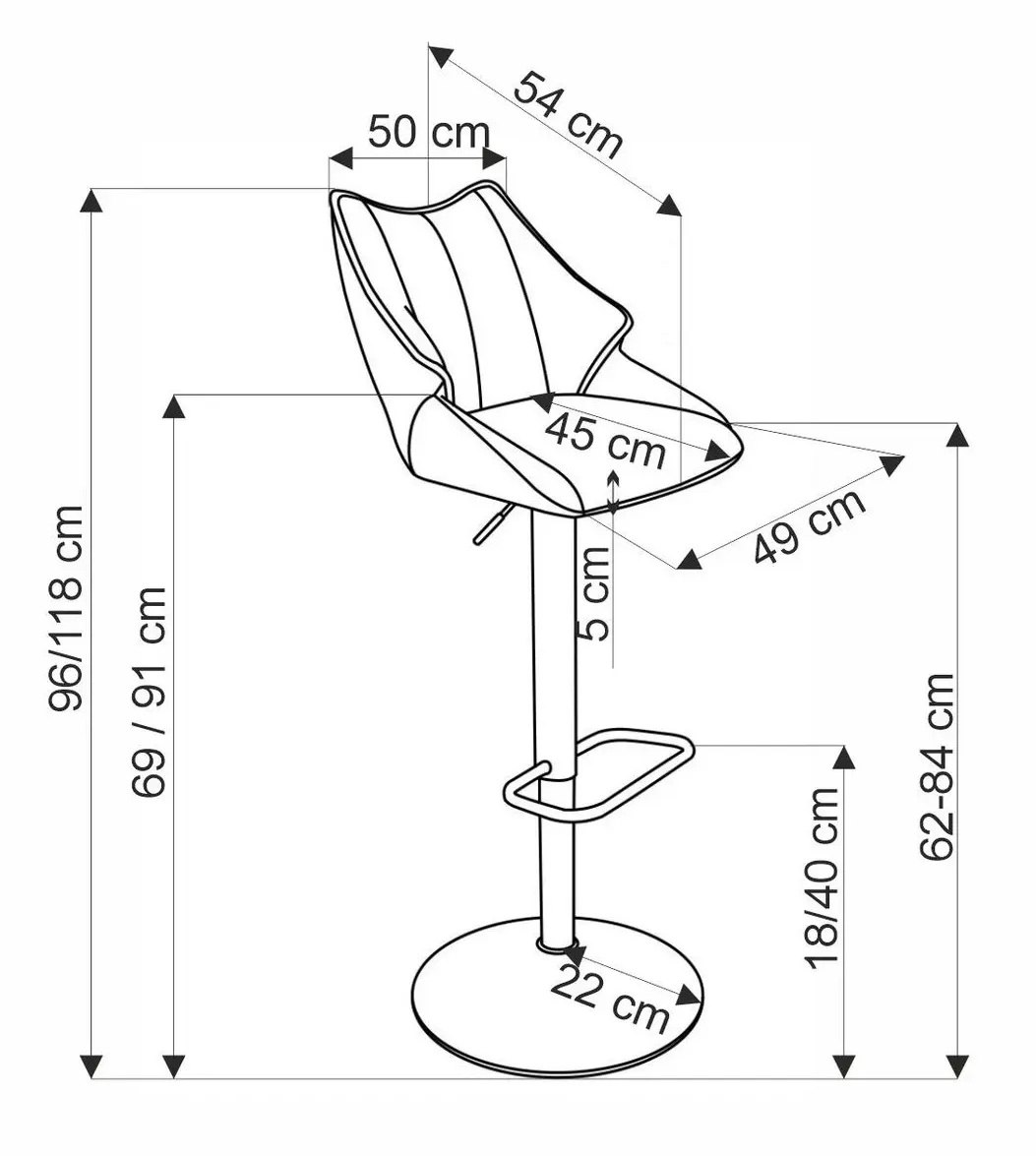Scaun de bar Halmar H122 (Beige/Black)