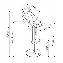 Барный стул Halmar H122 (Grey/Black) Thumb