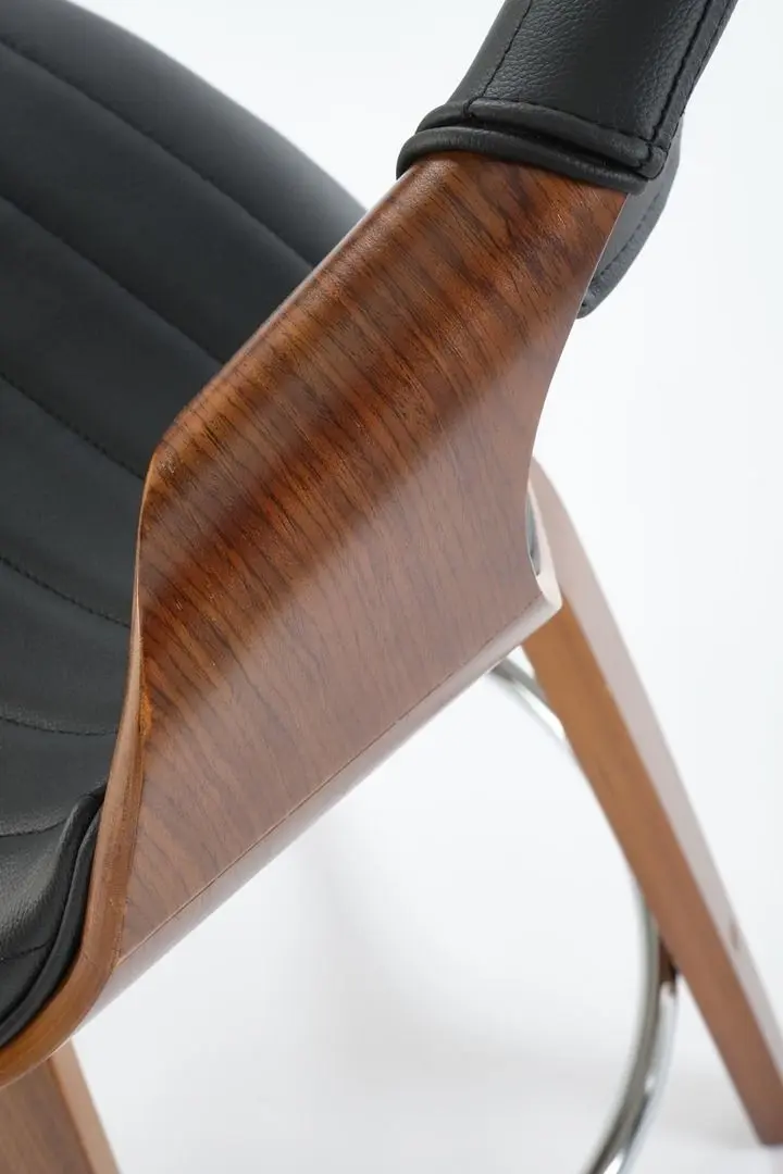 Scaun de bar Halmar H123 (Black/Walnut)