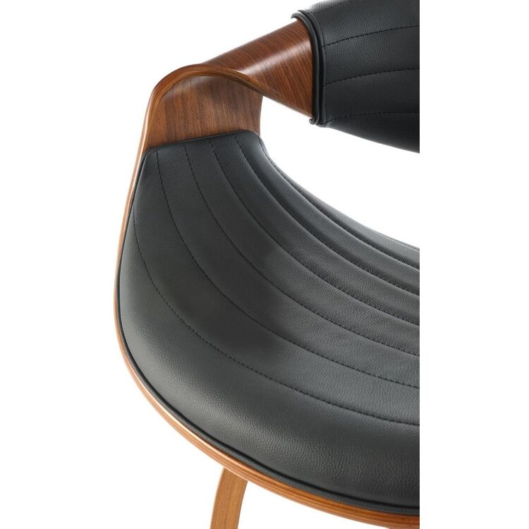 Scaun de bar Halmar H123 (Black/Walnut)