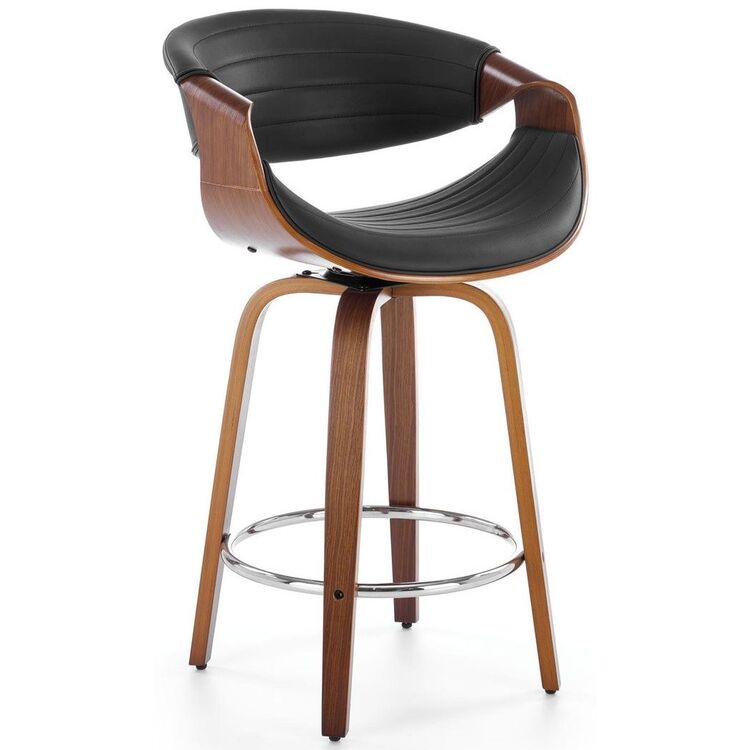 Scaun de bar Halmar H123 (Black/Walnut)