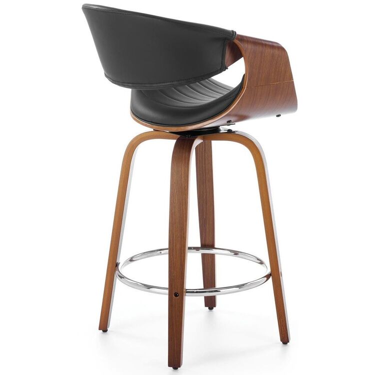 Scaun de bar Halmar H123 (Black/Walnut)