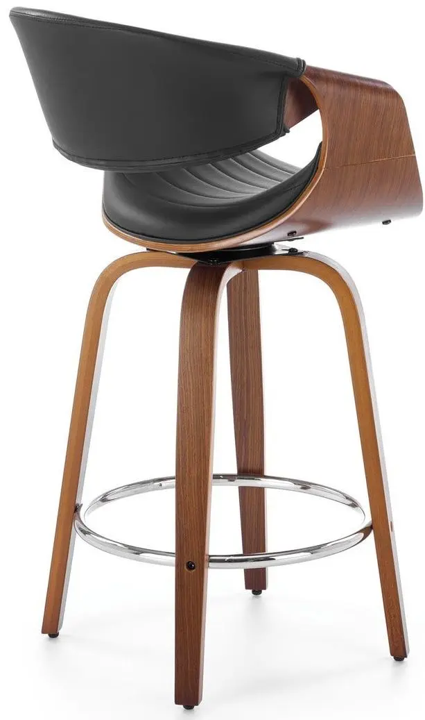 Scaun de bar Halmar H123 (Black/Walnut)