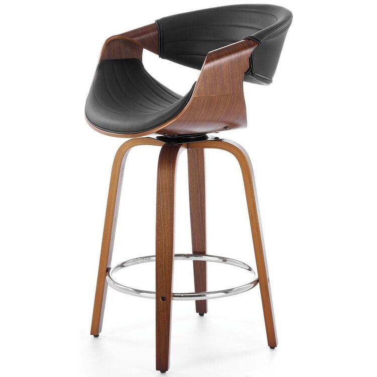 Scaun de bar Halmar H123 (Black/Walnut)