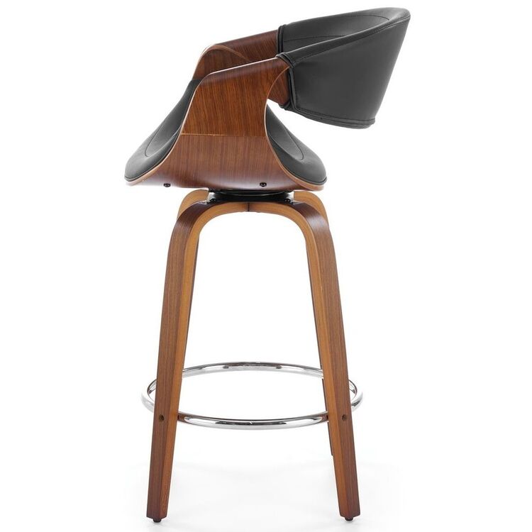 Scaun de bar Halmar H123 (Black/Walnut)