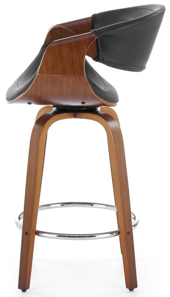 Scaun de bar Halmar H123 (Black/Walnut)