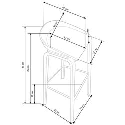 Scaun de bar Halmar H86 (White/Gray) Thumb