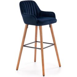 Scaun de bar Halmar H93 (Dark Blue/Nut)